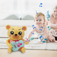 Cute Pet Bobblehead Light-Up Guitar Educational Toy