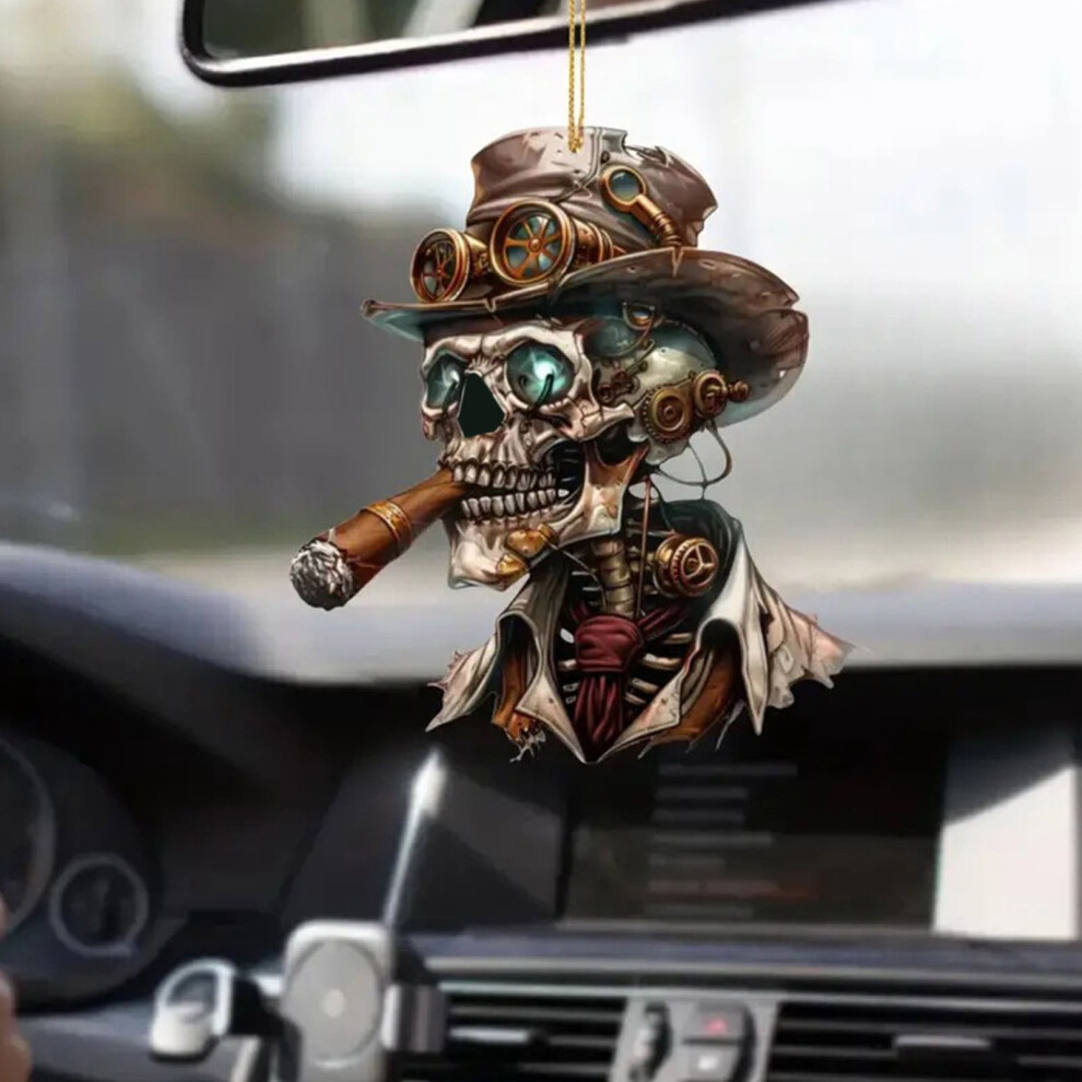 Acrylic Skull Car Rearview Mirror Pendant 1 Piece 9027700696372