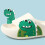 Children's dinosaur-print flip flops light gray 7-8 years 6