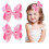 Laços de cabelo rosa natalinos com presilhas, 15 cm (6 polegadas), 2 peças 1