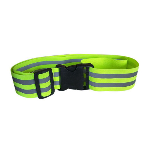 Running waist belt with reflective visibility for night use