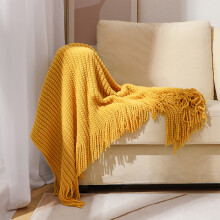 Knitted Throw Blanket with Fringe 50x68 inch