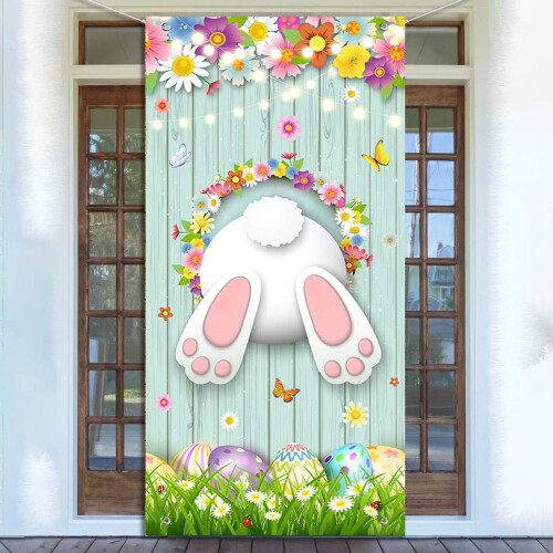 Easter Bunny Door Banner 90x200cm Polyester
