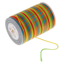 Waxed polyester thread 0.8mm flat rainbow
