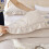 Beige ruffle comforter set soft fluffy 3 pcs 4