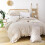 Beige ruffle comforter set soft fluffy 3 pcs 3