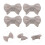 Grey Bow Tie Silicone Pot Holders Anti-Scalding 2 Pairs 1
