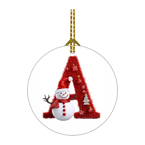 26-Letter Christmas Ornaments Red White Tree Pendant