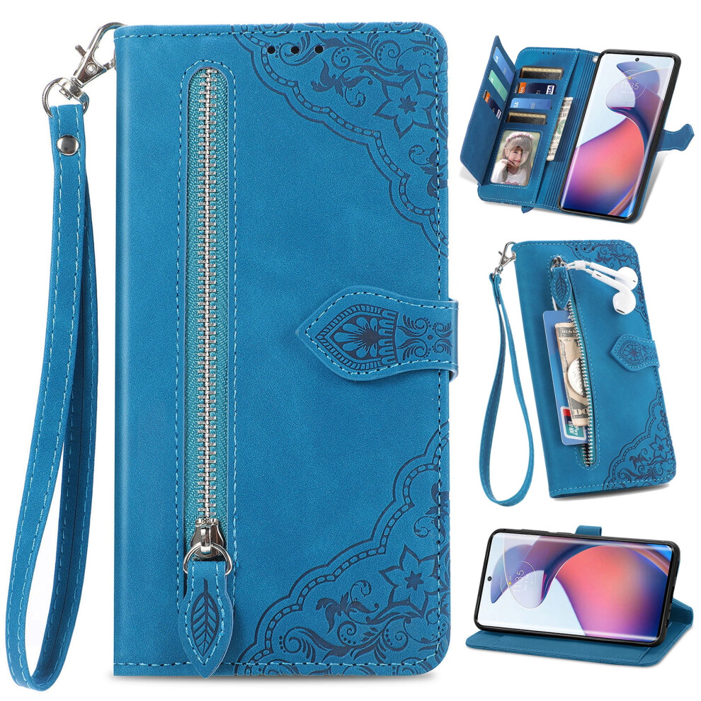 Flower Embossed Pu Leather Wallet Case For Motorola Moto G 9180333283248