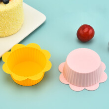 Silicone Muffin Liners Flower-Shaped Labels 24 Pcs