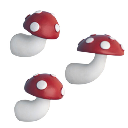 Red Mushroom Refrigerator Magnets 3D 3 Sizes