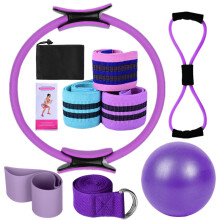 Pilates Essentials Kit for Women Purple 14.57x14.57x2.36 in