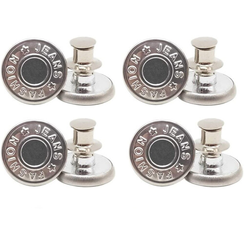 Replacement Pants Buttons 17mm 4Pcs Silver