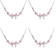 Adjustable Bow Charm Bracelets Gold Silver Beaded Chain