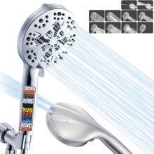 Handheld Showerhead with Hose, Stand, and Filter for