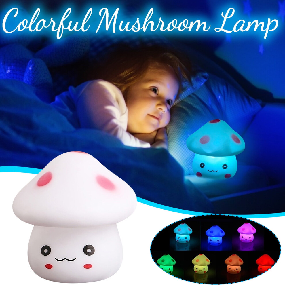 Mushroom Silicone Night Light Dimmable Rechargeable