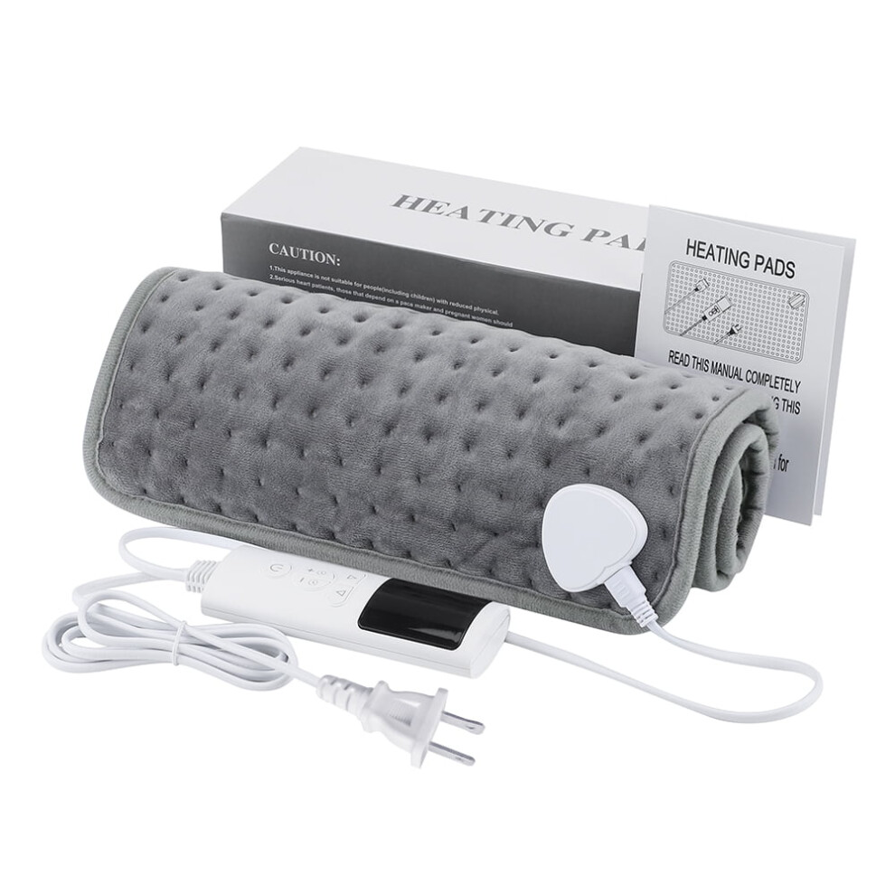 Electric Heating Pad for Back Neck Abdomen Shoulder Gray