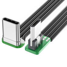 Cabo de dados USB-C para USB-A com carregamento rápido de 480 Mbps e ângulo de visão de 90.