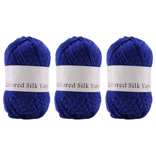 Acrylic Yarn 4-Strand Gold Silver Colorful 3 Pcs