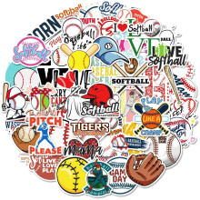Baseball Softball Stickers Pack 50 Waterproof
