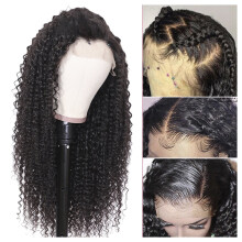 Peruvian Curly Human Hair Wig for Women with Adjustable