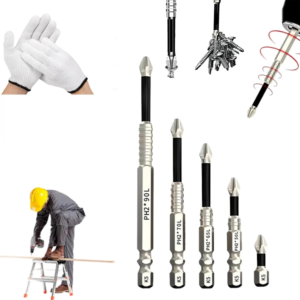 Magnetic Screwdriver Bits Set Universal 25 50 65 70 90Mm 9399596799728