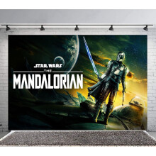 Mandalorian backdrop banner for photography and birthday