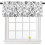 Kitchen Valance Spring Leaf Design Black White Grey 54x18 1