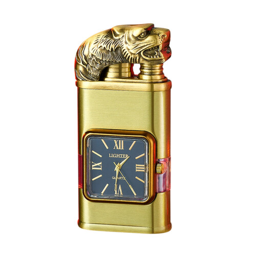 Quartz Watch Dial Lighter with Metal Relief Flame Design