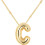 Bubble Letter Necklace 18K Gold Plated Initial Pendant 1