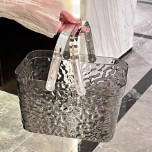 Panier de douche en acrylique transparent avec poignées, texturé