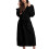 Women's Hooded Fleece Bathrobe Black Long 1