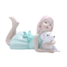 Dog figurine sculpture blue 1 piece