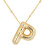 Bubble Letter Necklace 18K Gold Plated Initial Pendant 1