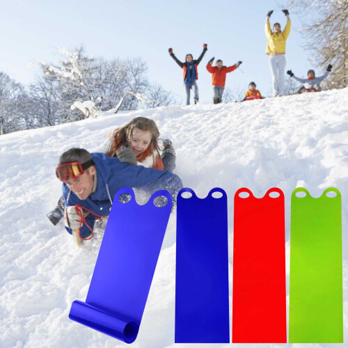 Green portable snow sled 54x16.5 inch extra thick 2