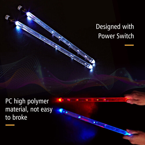USB drumsticks with on/off switch LED jazz 1 pair 2
