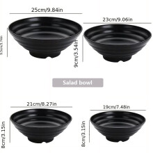 Plastic Ramen Bowl Anti-Slip Solid Color 1 pc