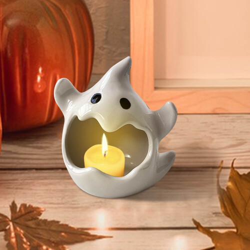 Halloween Ghost Candlestick Ceramic Pumpkin Lantern