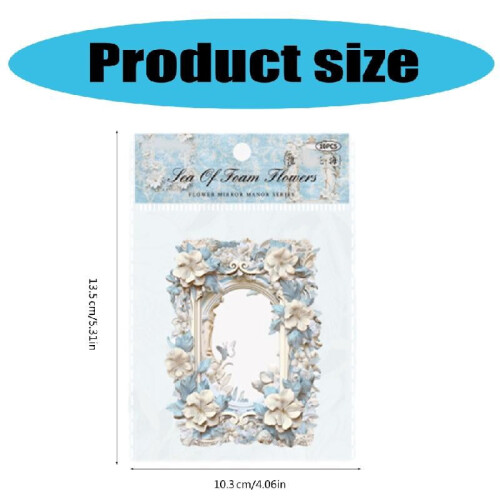 Scrapbook border paper cutout frame with flower embossing 2