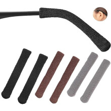 Knitted Anti-Slip Eyeglass Leg Covers 3 Pairs Black Brown