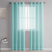 Linen Semi-Sheer Curtains Grommet Top 39x98 in 1 Panel