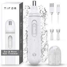 USB Ear and Nose Hair Trimmer with 2 Dual-Edge Blades