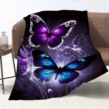 Purple Birthday Throw Blanket 50x60 inches