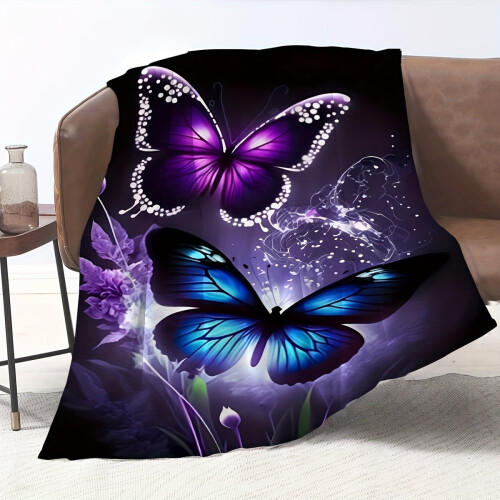 Purple Birthday Throw Blanket 150x200cm