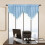 Beaded Triangle Sheer Valance Curtains Sky Blue 2-Pc 51x24 3