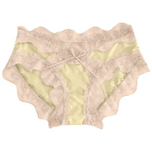 Women's Silk Satin Lace Brief Underwear 1 piece