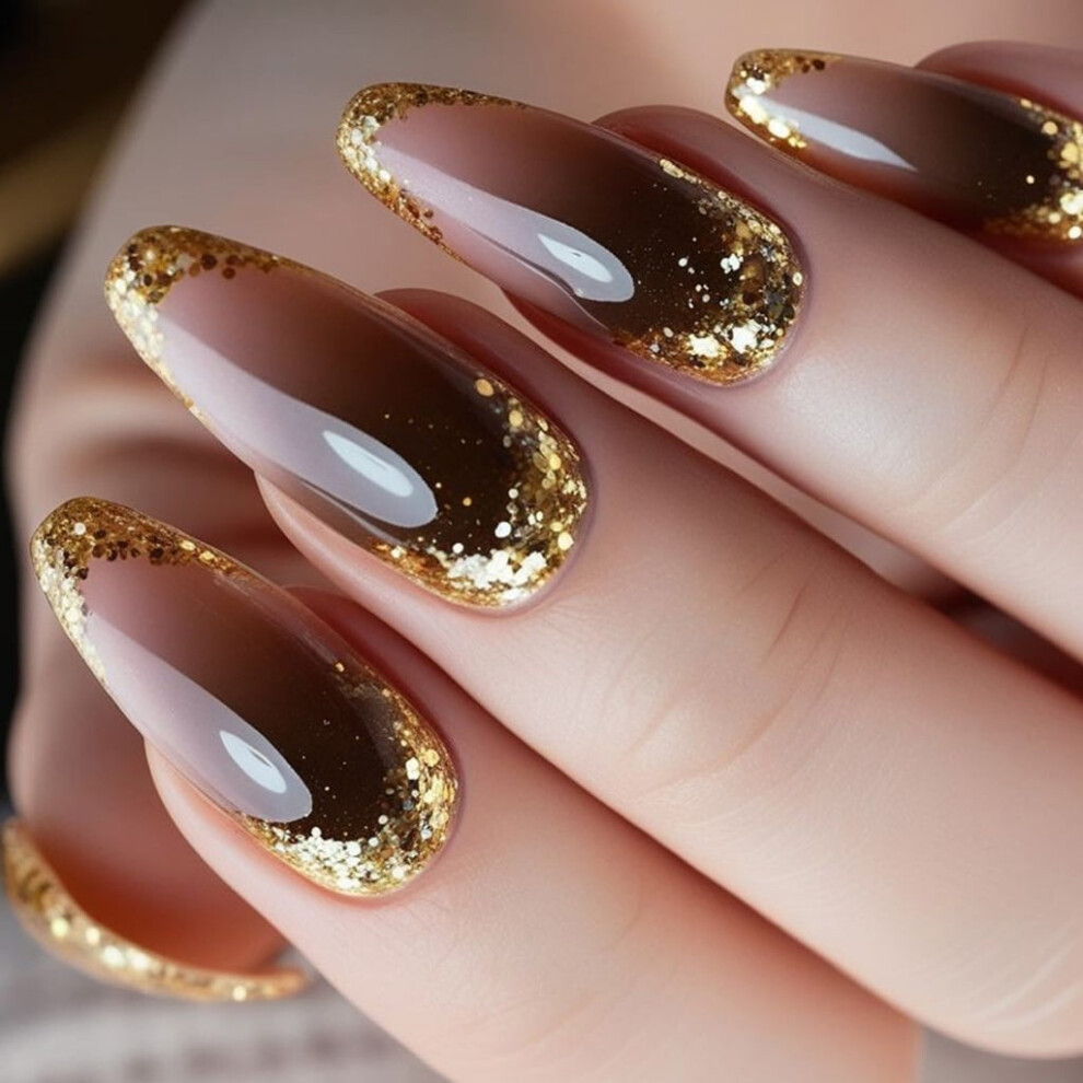 Almond Press-On Nails Artificial False Nails 24 Pieces