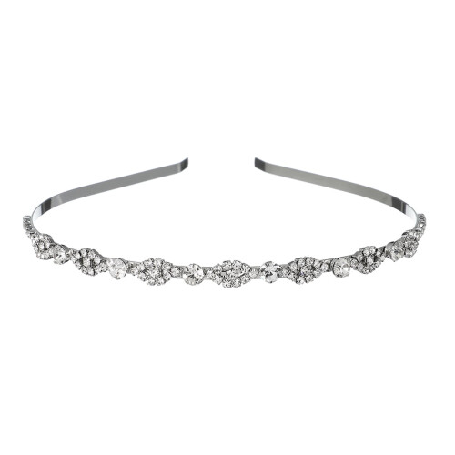 Sparkly Thin Wavy Headband Elegant Silver Headdress 13x0.5