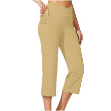 Women's High-Waisted Capri Leggings with Side Pockets