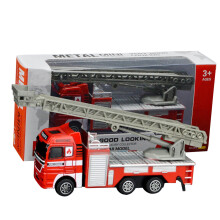 Brandweerladderwagen van legering, schaal 1:64